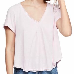 Free people All You Need Raw-Edge Tee in pink
